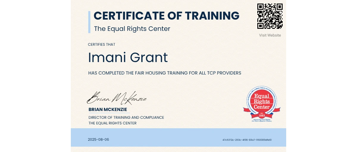 Check out Imani Grant's Fair Housing Training for all TCP Providers ...