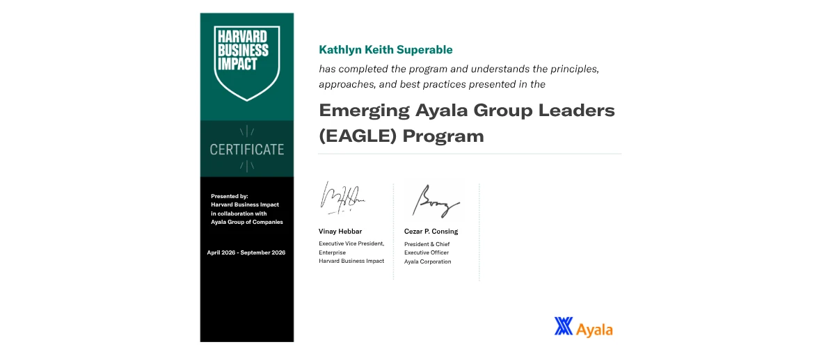 Check out Kathlyn Keith Superable's Emerging Ayala Group Leaders (EAGLE ...