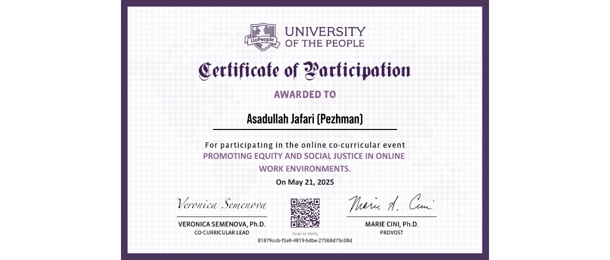 Check out Asadullah Jafari (Pezhman)'s Webinar: Promoting Equity and ...