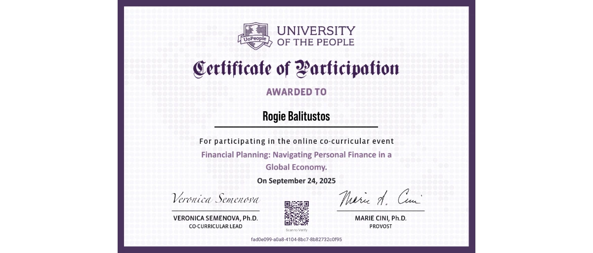 Check out Rogie Balitustos's Webinar:- Financial Planning: Navigating ...