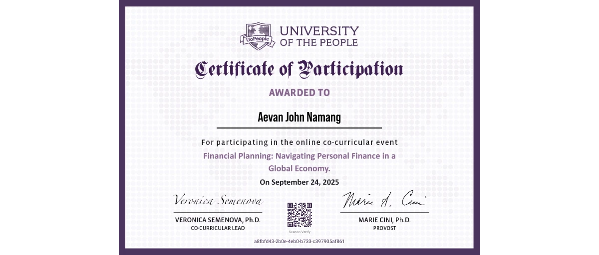 Check out Aevan John Namang's Webinar:- Financial Planning: Navigating ...