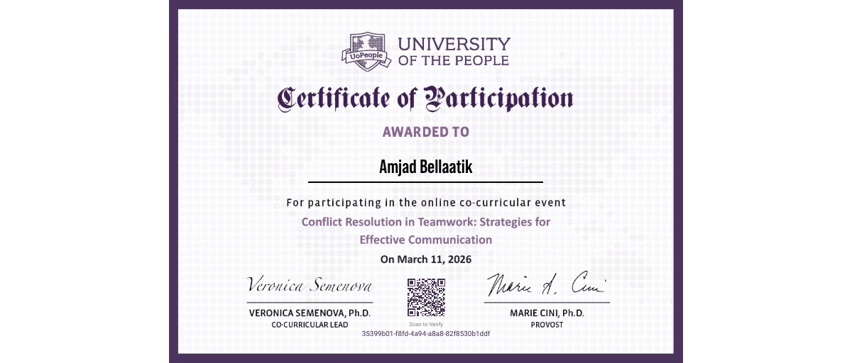 Check out Amjad Bellaatik's Webinar:- Conflict Resolution in Teamwork ...