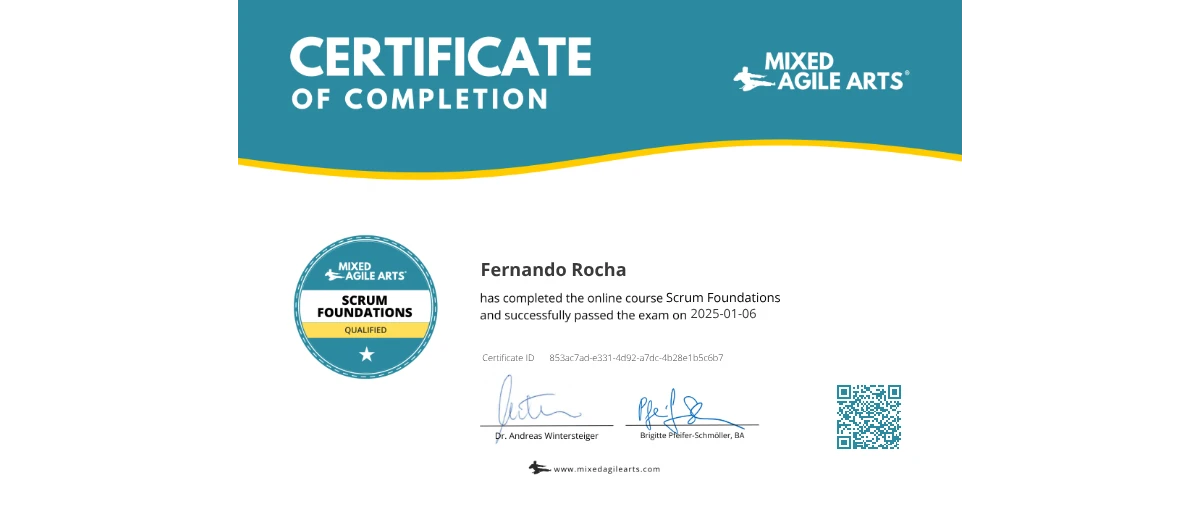 Check out Fernando Rocha's Scrum Foundations certificate issues by ...