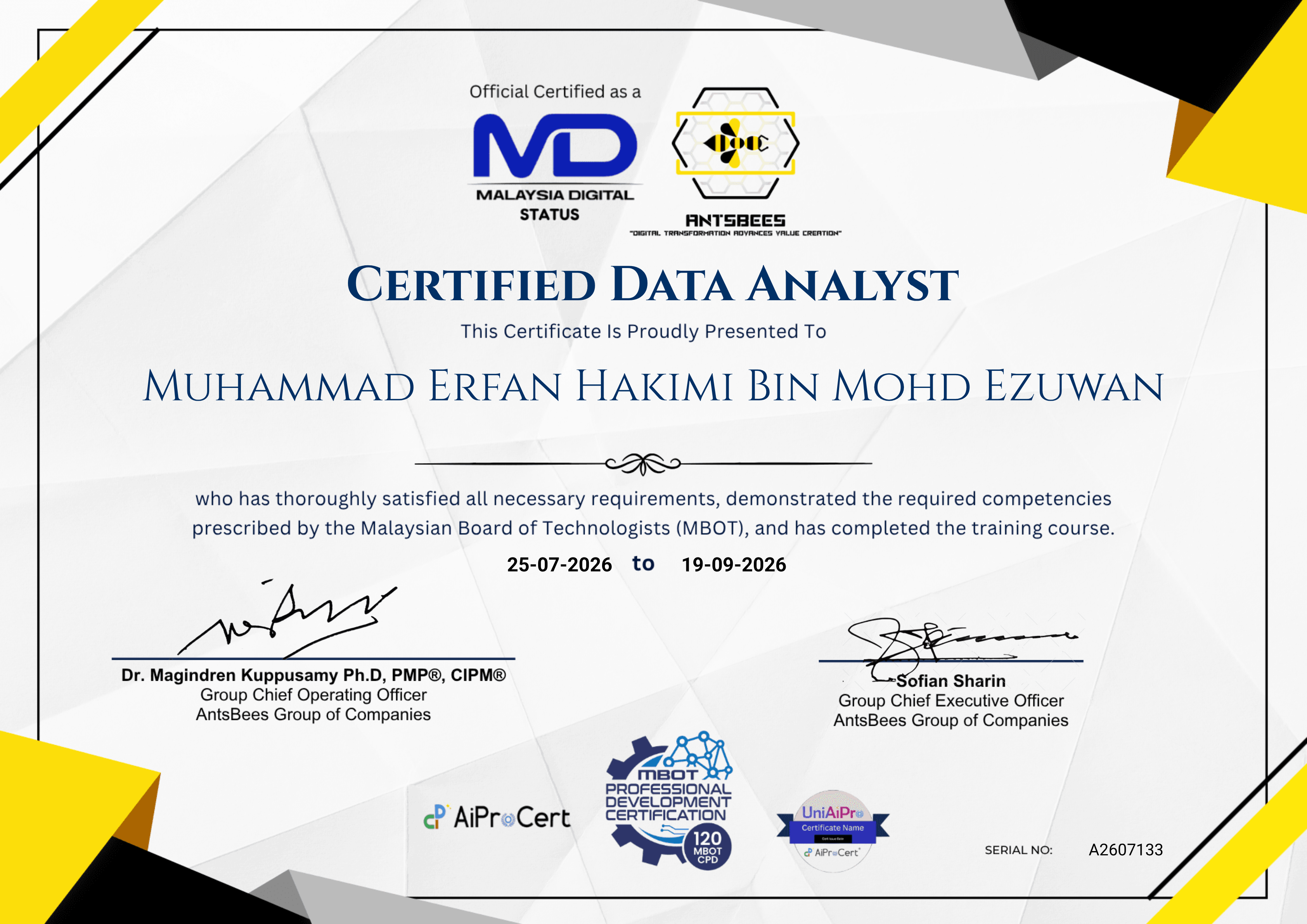 Certificate Preview