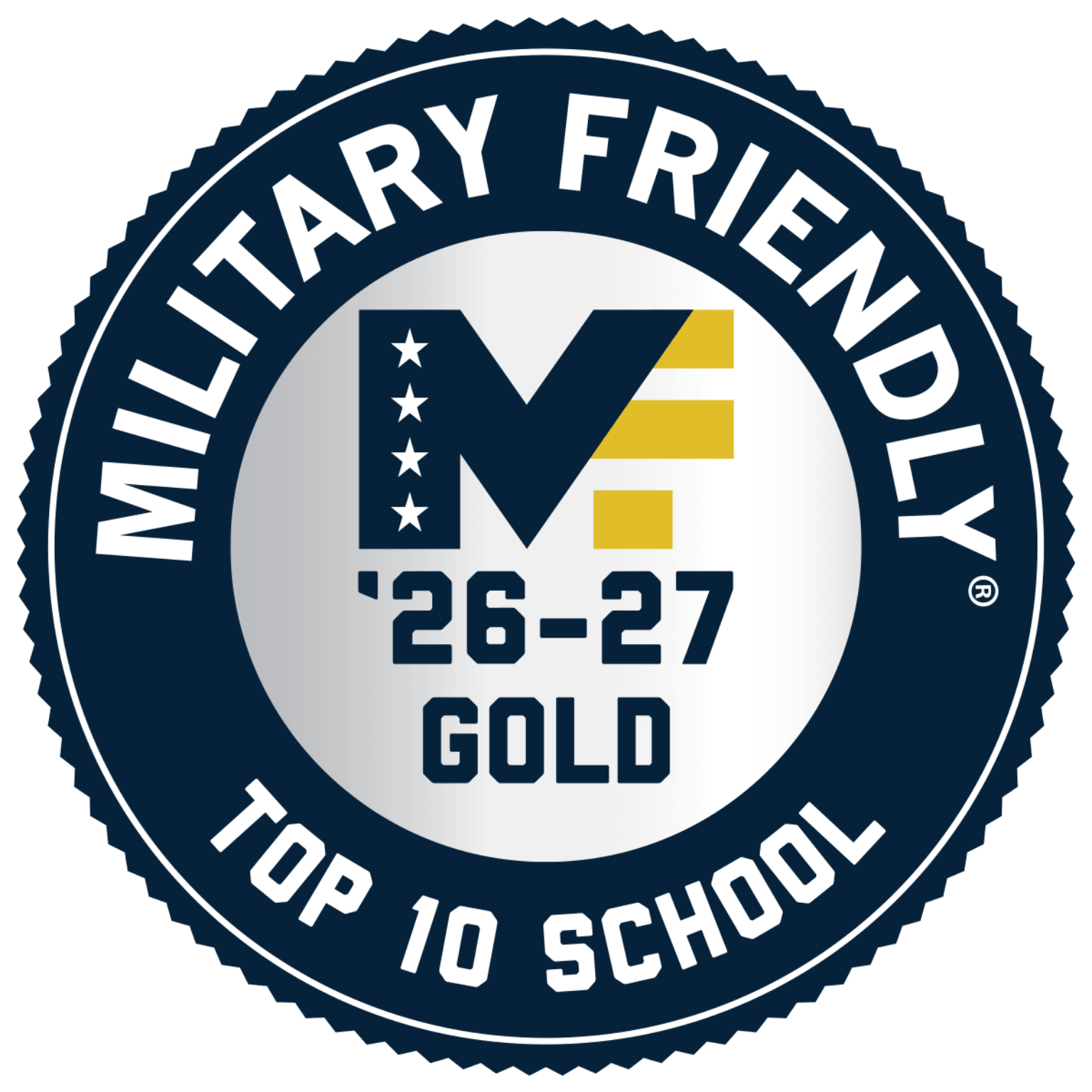 Top 10 Military Friendly School Badge